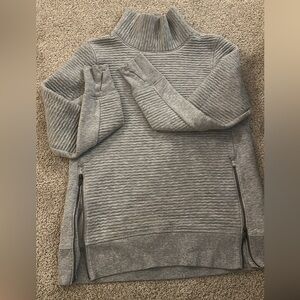 Gray Women's Ribbed Mock Neck Sweater